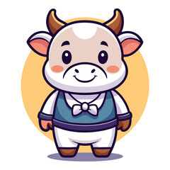 Obraz premium Cute cow cartoon in formal attire