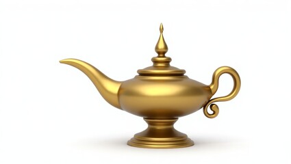 Elegant gold genie lamp in traditional design