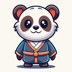 Cute panda in traditional attire