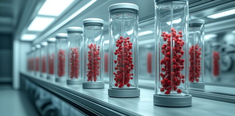 Inside a cutting-edge facility, viruses are being conveyed through a transparent tube