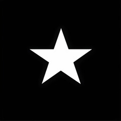 Obraz premium White star on black background, simple graphic design, ideal for rating systems or awards