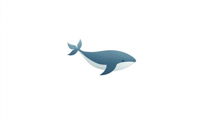 Fototapeta premium Whale Swimming in Ocean Marine Life Illustration Underwater Creature Sea Animal Design Vect
