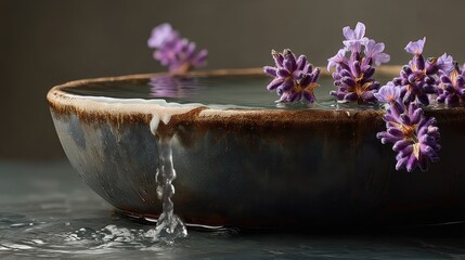 Lavender water bowl, spa, tranquility