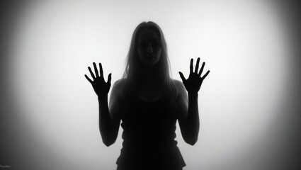 Mysterious silhouette of a woman