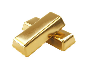 Gold bars displayed on a product isolated on transparent background