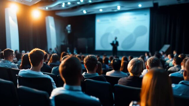 Engaging Conference Panel Discussion Happening with a Truly Attentive Audience Present