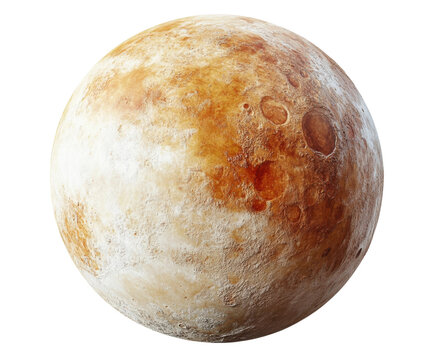 Exploring the mysterious surface of pluto outer space planet isolated on transparent background