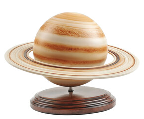 Exploring saturn's beauty space model educational isolated on transparent background