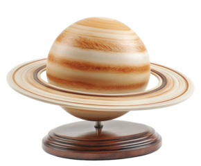 Exploring saturn's beauty space model educational isolated on transparent background
