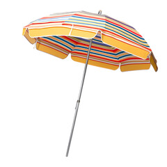 Obraz premium Vintage Striped Beach Umbrella Summer Shade Parasol Cut Out Transparent Png