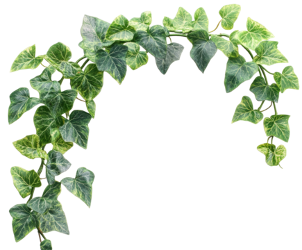 Vibrant green ivy vine arrangement space botanical isolated on transparent background