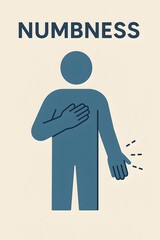 numbness vector illustration of a man. Infographics