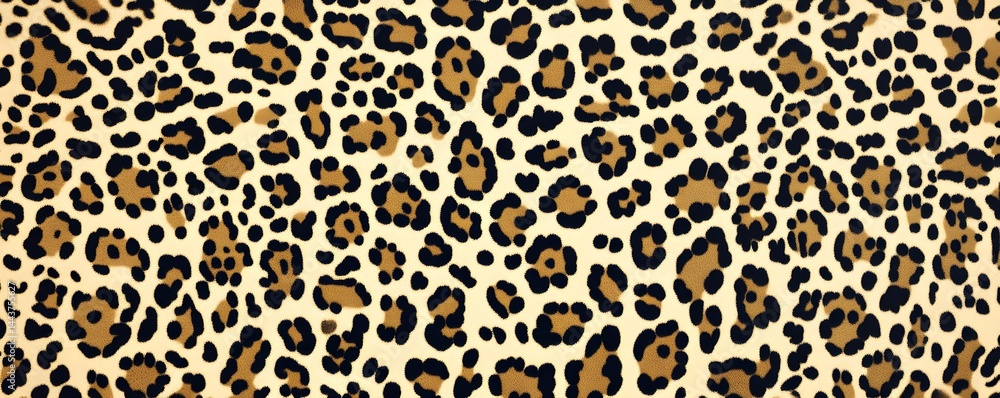 Poster leopard print design in brown and black color scheme