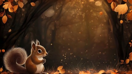 Adorable squirrel in nature.