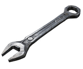 Using a wrench for mechanical repairs workshop tool isolated on transparent background