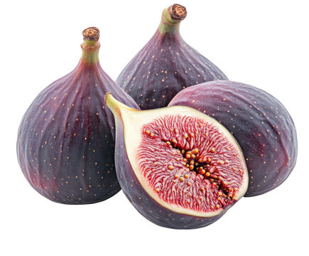 Fresh figs harvest farm market food natural isolated on transparent background