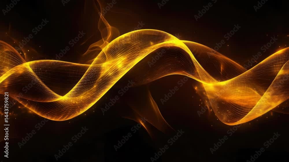 Poster abstract representation of a wavy yellow light, suitable for use in designs and illustrations