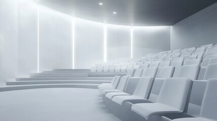Vacant grey seats on tribune.