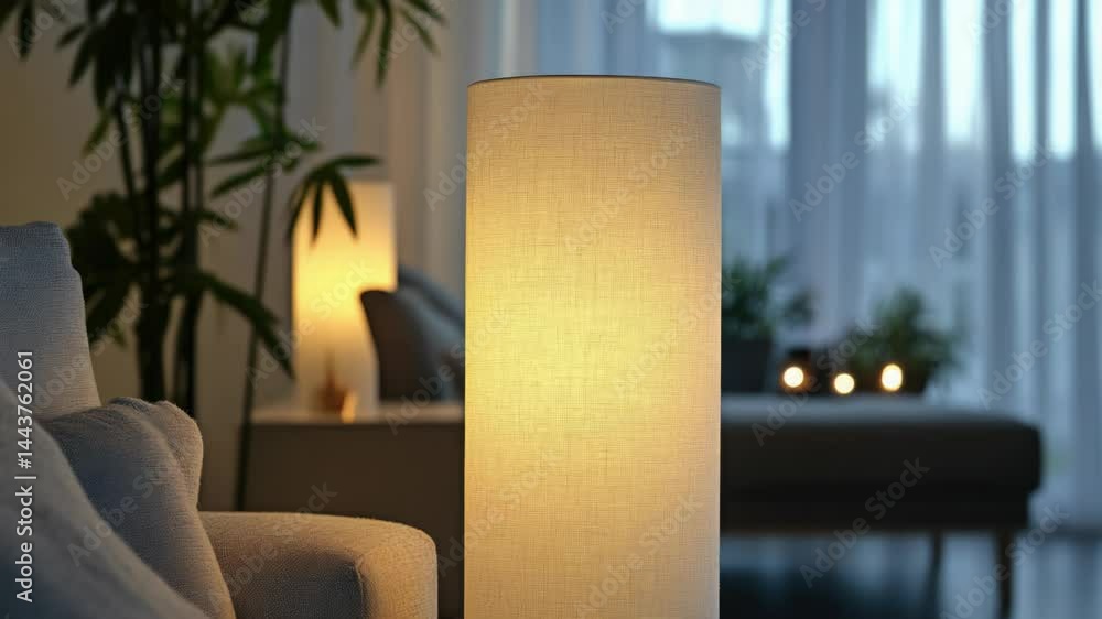 Poster a lamp sitting on a table