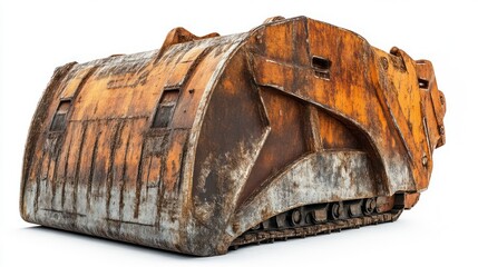 Rusty Industrial Machinery Component with Tracks and Weathered Texture for Design Projects