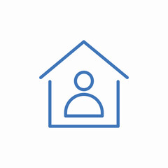 house with person icon sign vector