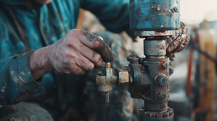 Worker Repairing Industrial Valve