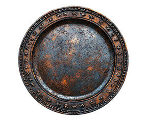 Antique decorative plate product isolated on transparent background