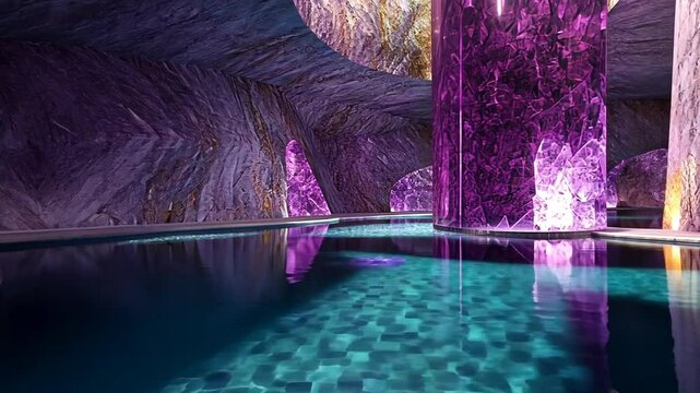 Amethyst Cavern Pool: Surreal Underwater Scene
