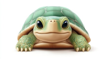 Fototapeta premium Charming Turtle with Expressive Eyes and Detailed Shell Perfect for Nature and Wildlife Themes