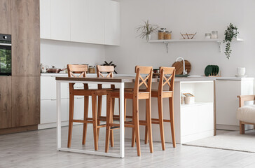 Interior of light modern  kitchen