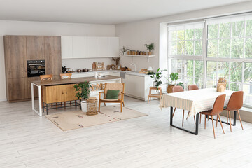 Interior of light modern  kitchen