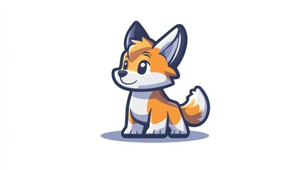 Obraz premium Adorable Cartoon Fox Character with Playful Expression and Vibrant Colors Ideal for Childrens