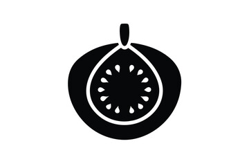 guava cut open vector icon