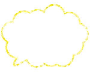 Obraz premium ステンドグラス風吹き出し 三角形模様 丸みのある雲形