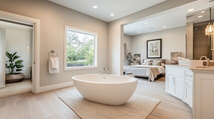Luxurious open-concept master bath