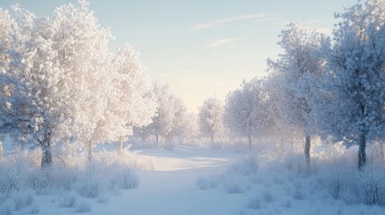 Winter forest, snow-covered.