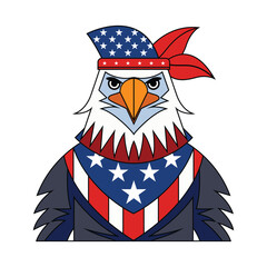 Patriotic Bald Eagle in Bold Style Vector Illustration