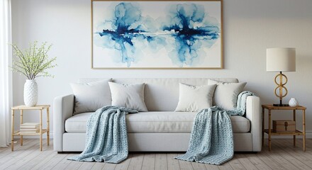 Modern Living Room Interior with Artwork