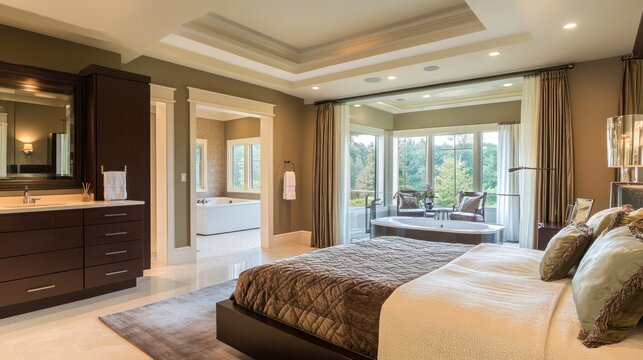 Luxurious master bedroom suite with ensuite bathroom