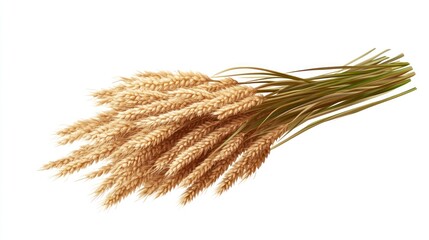 Golden Wheat Ears A Detailed Illustration of Harvested Grain Stalks for Agriculture and Nature