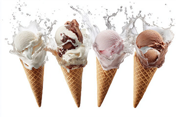 Chocolate ice cream.Al generated art illustration.