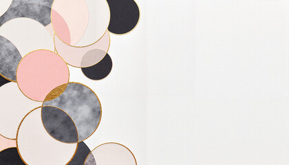 Abstract design of pastel circles against a white background  