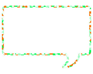 Fototapeta premium ステンドグラス風吹き出し 三角形模様 四角形
