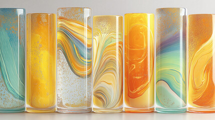 Bottles of perfume. Al generated art illustration.