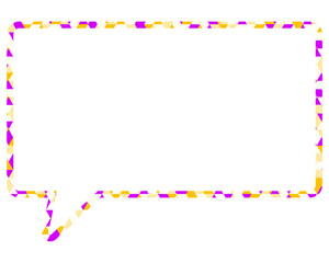 ステンドグラス風吹き出し　三角形模様　四角形