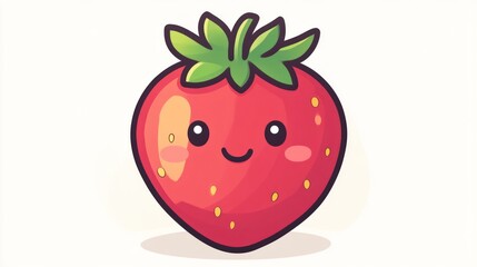 Obraz premium A cheerful cartoon strawberry with a friendly face perfect for food health and fun designs