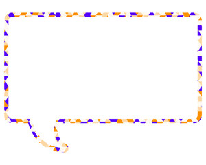 ステンドグラス風吹き出し　三角形模様　四角形