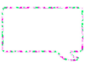 ステンドグラス風吹き出し　三角形模様　四角形