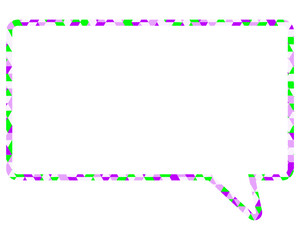 ステンドグラス風吹き出し　三角形模様　四角形