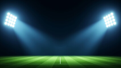 Obraz premium Illuminated sports field at night